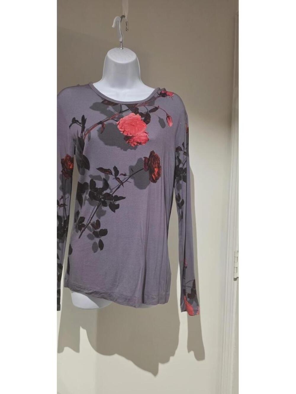 Dries Van Noten - Purple Floral Top Size L Long Sleeves